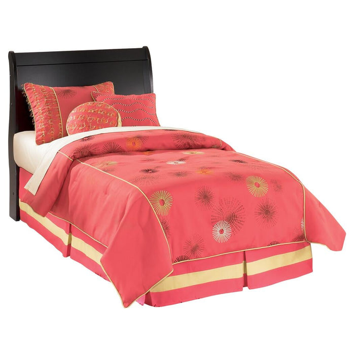 Cabecero de cama doble estilo trineo con tocador con espejo Huey Vineyard