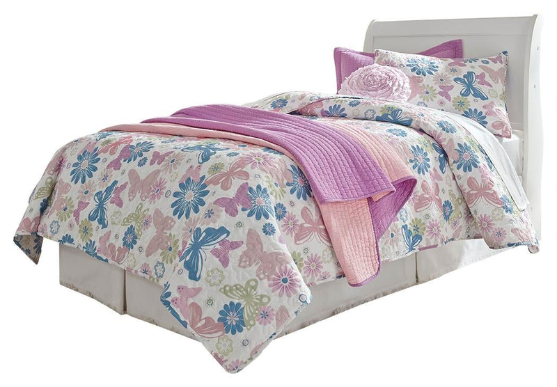 Cabecero de cama Anarasia Twin con tocador con espejo