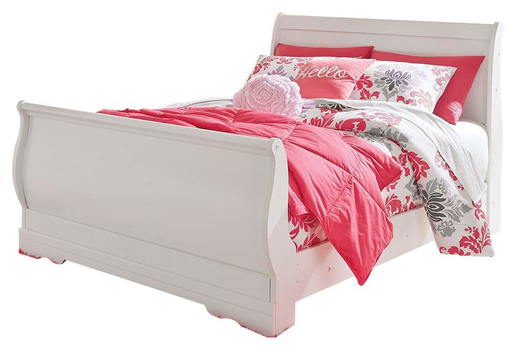 Cama Anarasia con dosel, tocador con espejo, arcón y mesita de noche