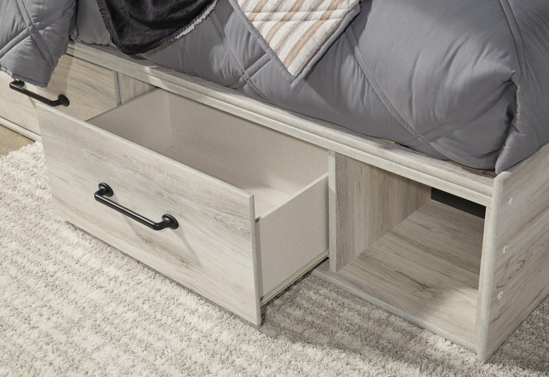 Cama doble Cambeck con 4 cajones de almacenamiento, tocador con espejo, cómoda y mesita de noche