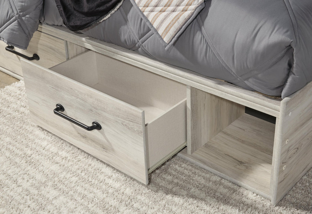 Cama doble Cambeck con 4 cajones de almacenamiento, tocador con espejo, cómoda y mesita de noche