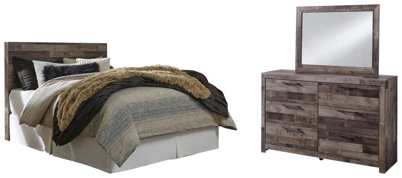 Cabecero de cama tamaño queen o completo con tocador con espejo Derekson