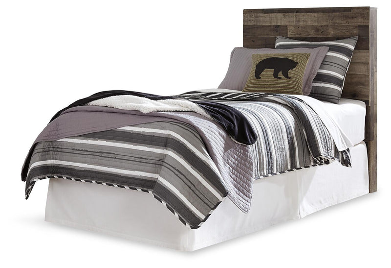 Cabecero de cama con dos paneles y tocador con espejo Derekson