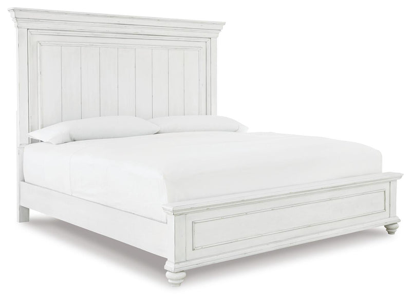 Cama tamaño queen con paneles y tocador con espejo Kanwyn