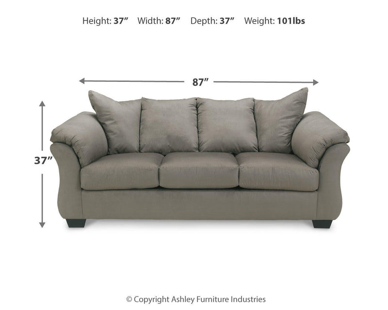 Sofá, sofá de dos plazas, sillón y otomana Darcy
