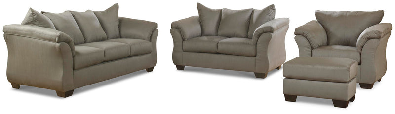 Sofá, sofá de dos plazas, sillón y otomana Darcy