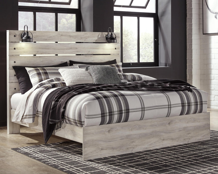 Cama King con paneles Cambeck y tocador con espejo