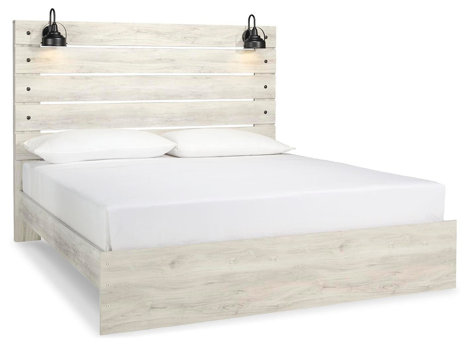 Cama King con paneles Cambeck y tocador con espejo