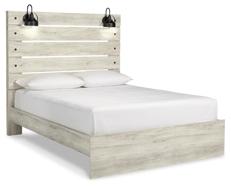 Cama Queen Cambeck con paneles y tocador con espejo