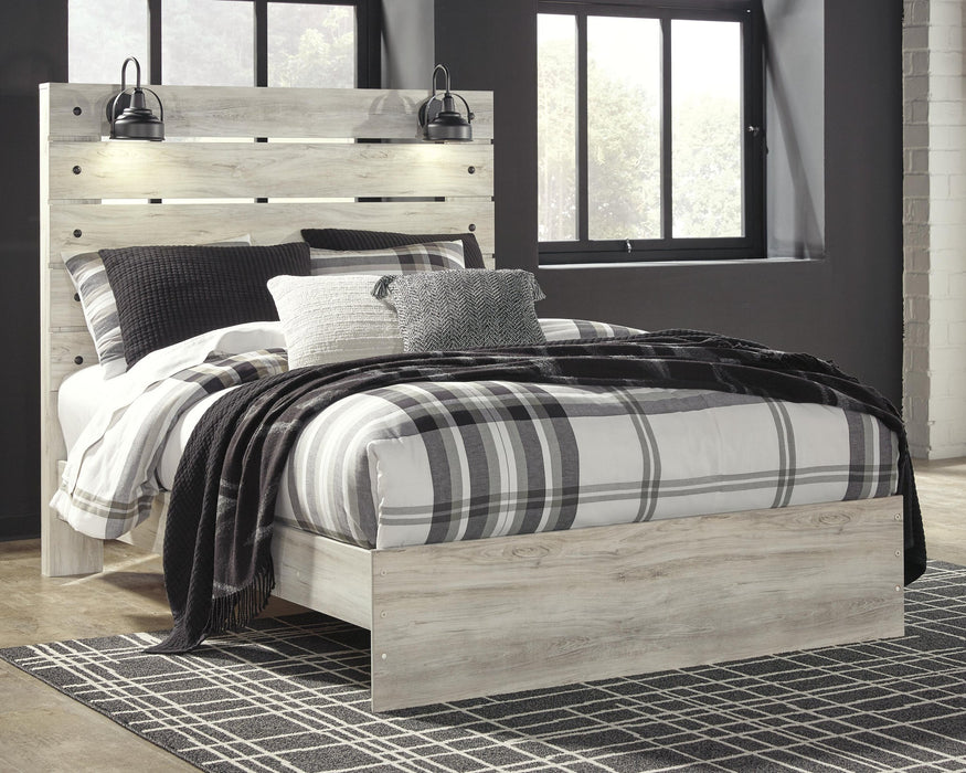 Cama Queen Cambeck con paneles y tocador con espejo