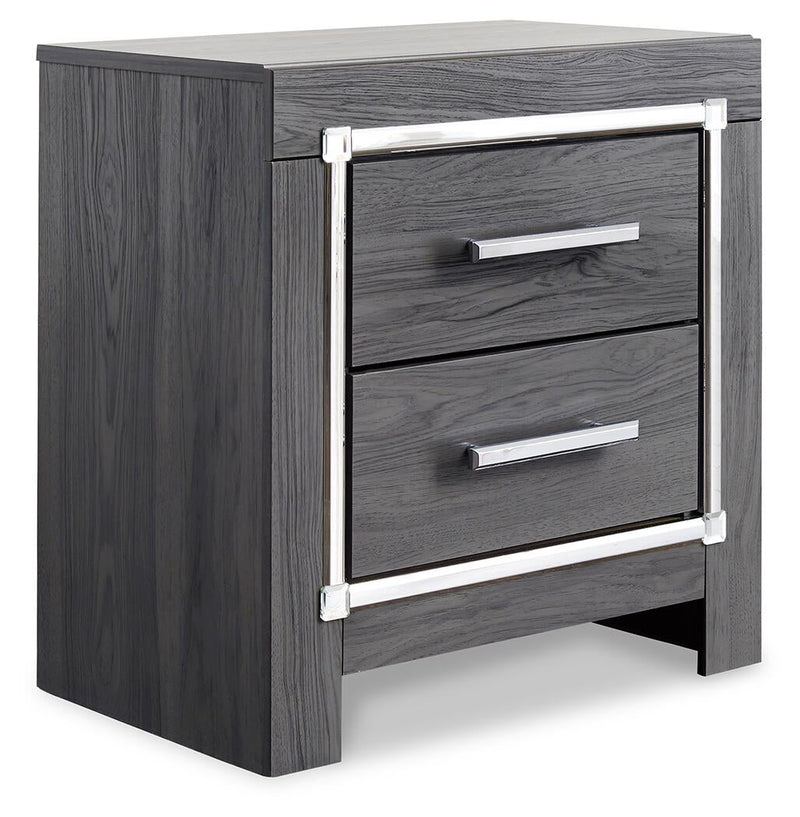 Cabecero de cama tapizado completo Lodanna con tocador con espejo, cómoda y mesita de noche