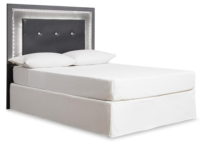 Cabecero de cama con paneles tapizados y tocador con espejo Lodanna
