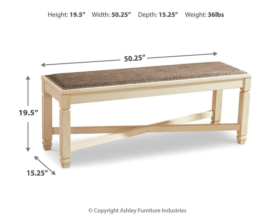 Mesa de comedor Bolanburg con 2 sillas y 2 bancos