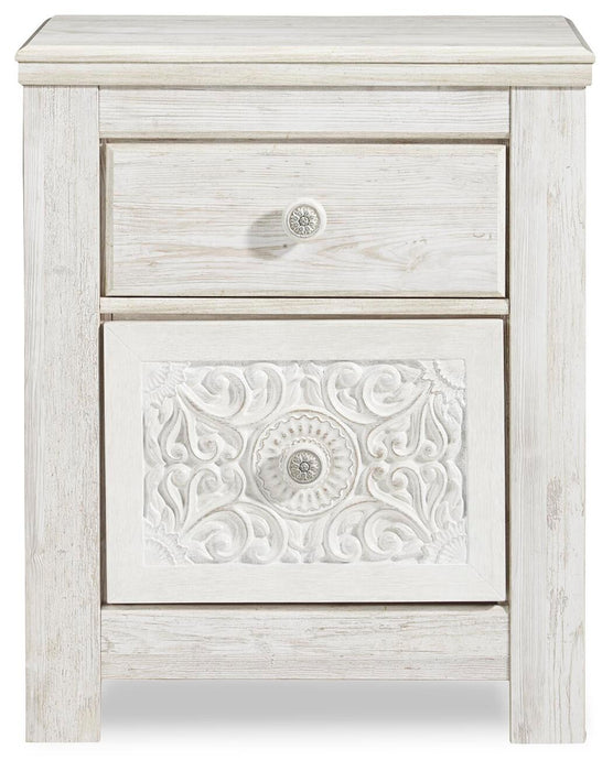 Paxberry King Panel Bed with Mirrored Dresser, Chest and Nightstand