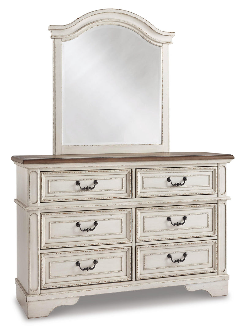 Realyn Full Panel Bed with Mirrored Dresser