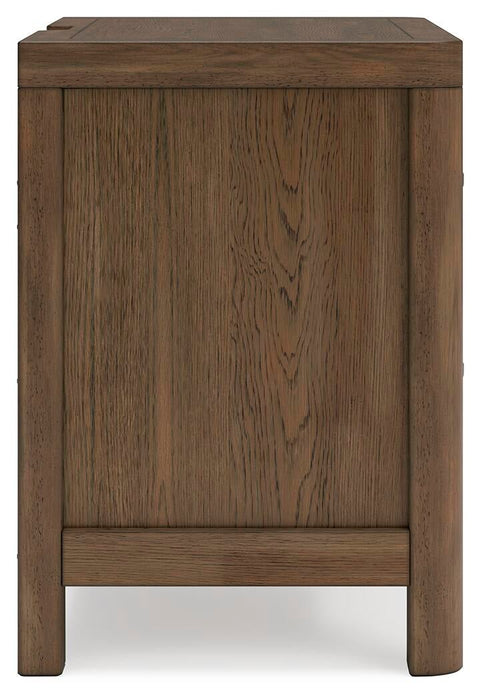 Cabalynn Queen Upholstered Bed with Mirrored Dresser and Nightstand