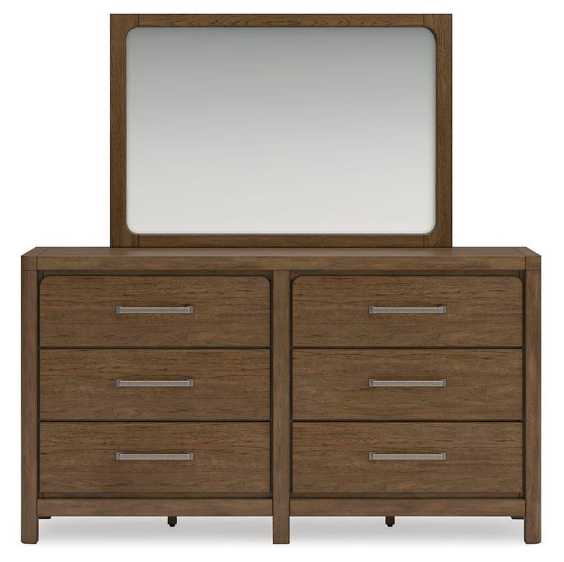 Cabalynn King Upholstered Bed with Mirrored Dresser and Nightstand