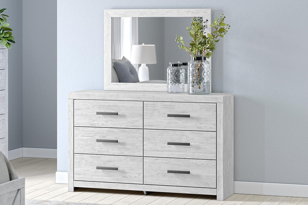 Cayboni Queen Panel Bed with Mirrored Dresser and Nightstand