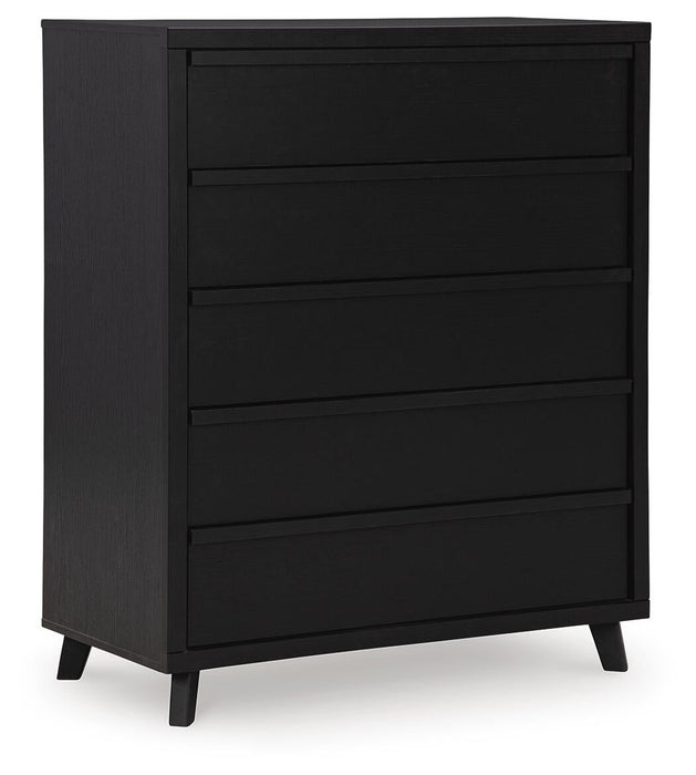 Danziar Queen Slat Panel Bed, Dresser, Mirror, Chest and Nightstand