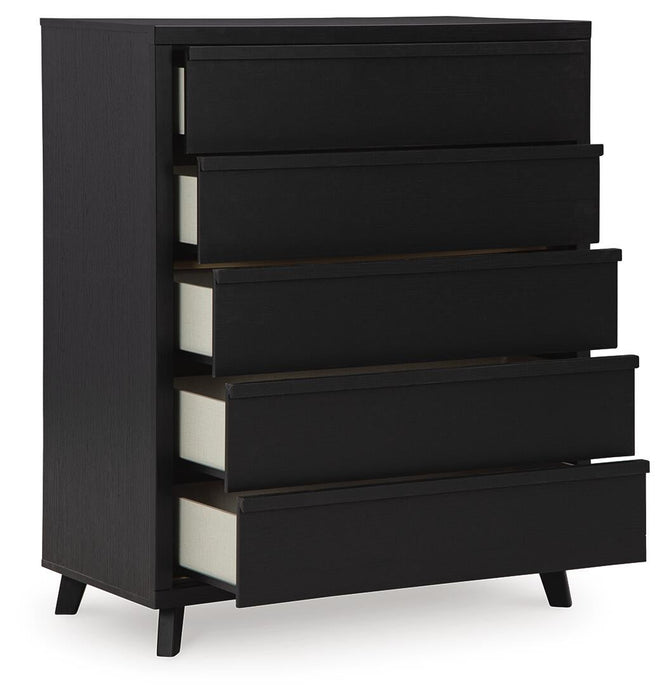 Danziar Queen Slat Panel Bed, Dresser, Mirror, Chest and Nightstand