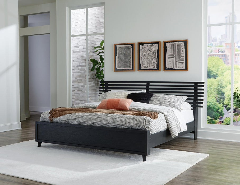 Danziar Queen Slat Panel Bed, Dresser, Mirror, Chest and Nightstand