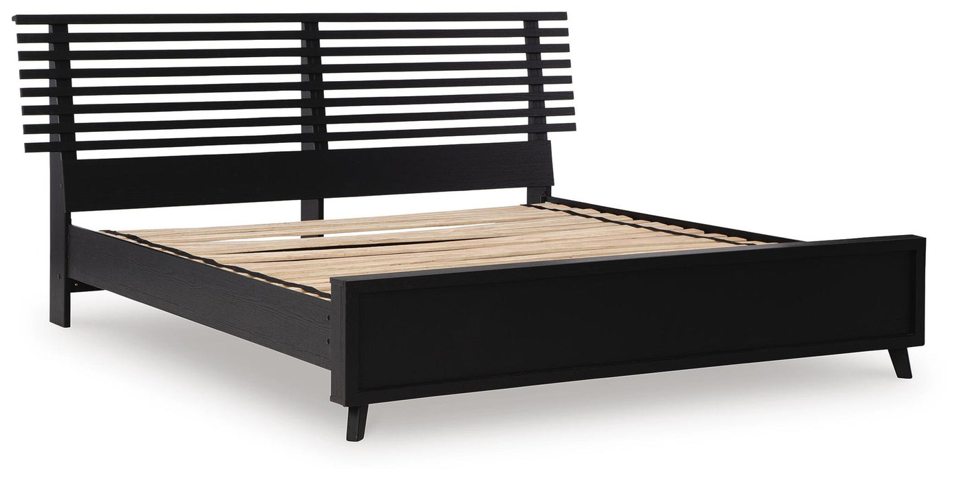Danziar Queen Slat Panel Bed, Dresser, Mirror and Nightstand