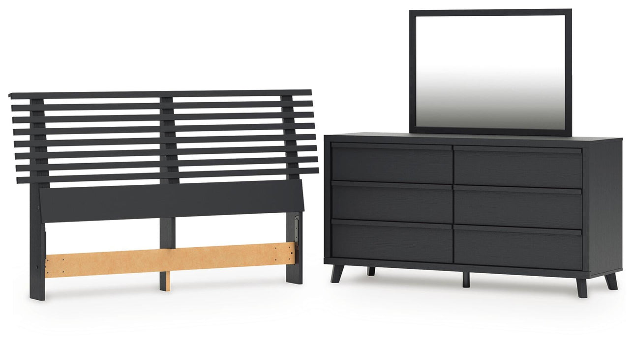 Danziar Queen Slat Headboard, Dresser and Mirror