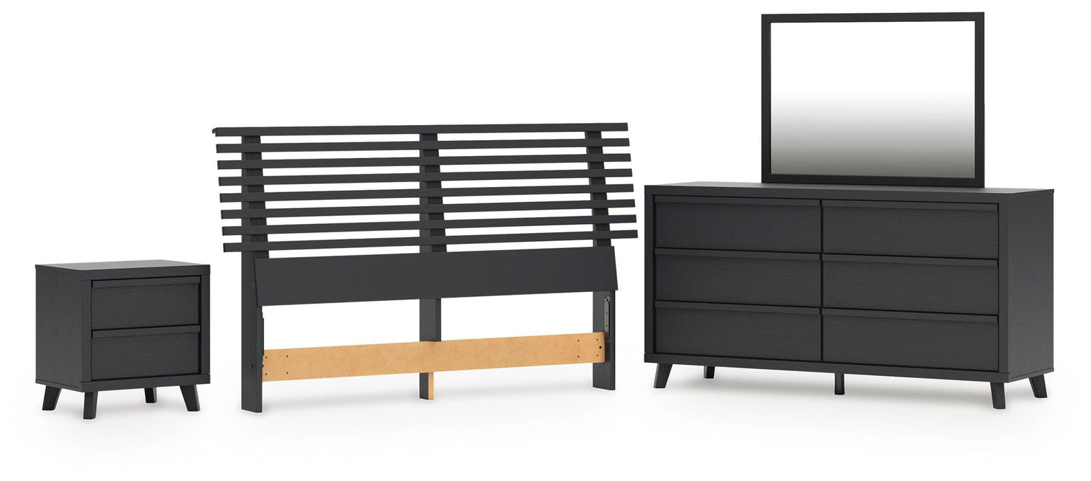 Danziar Queen Slat Headboard, Dresser, Mirror and Nightstand