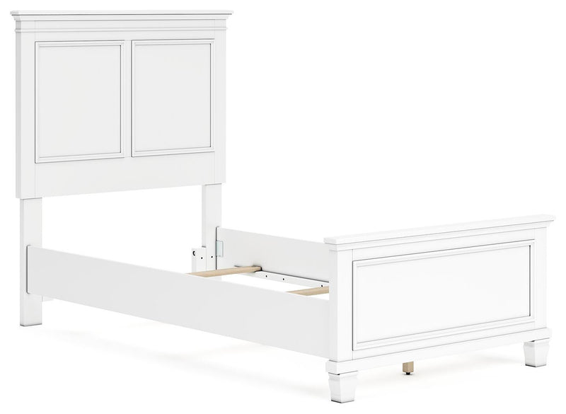 Fortman Twin Panel Bed with Mirrored Dresser and Nightstand