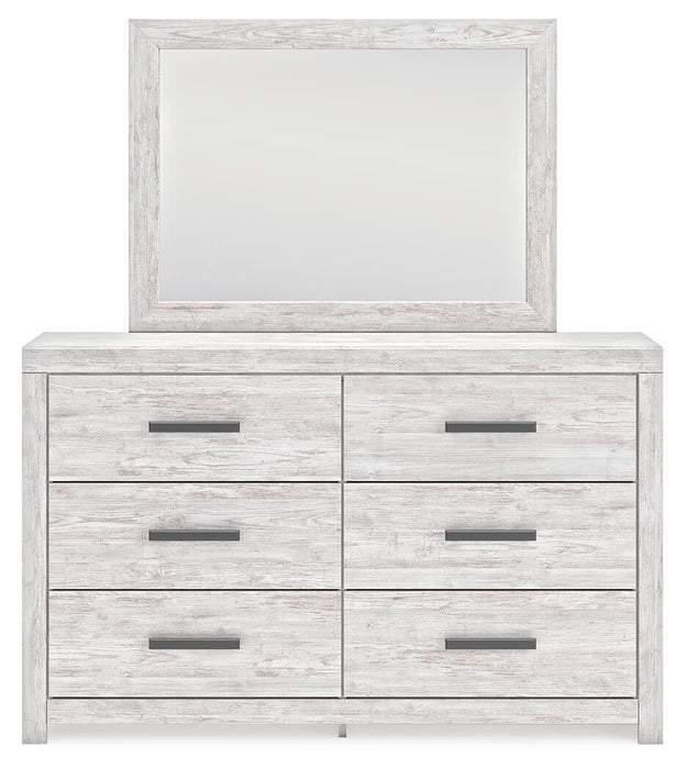 Cayboni Full Panel Bed with Mirrored Dresser and Nightstand