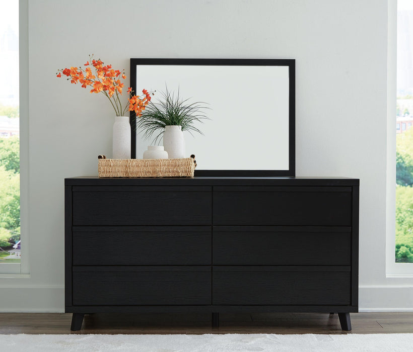 Danziar Queen Slat Headboard, Dresser, Mirror, Chest and Nightstand