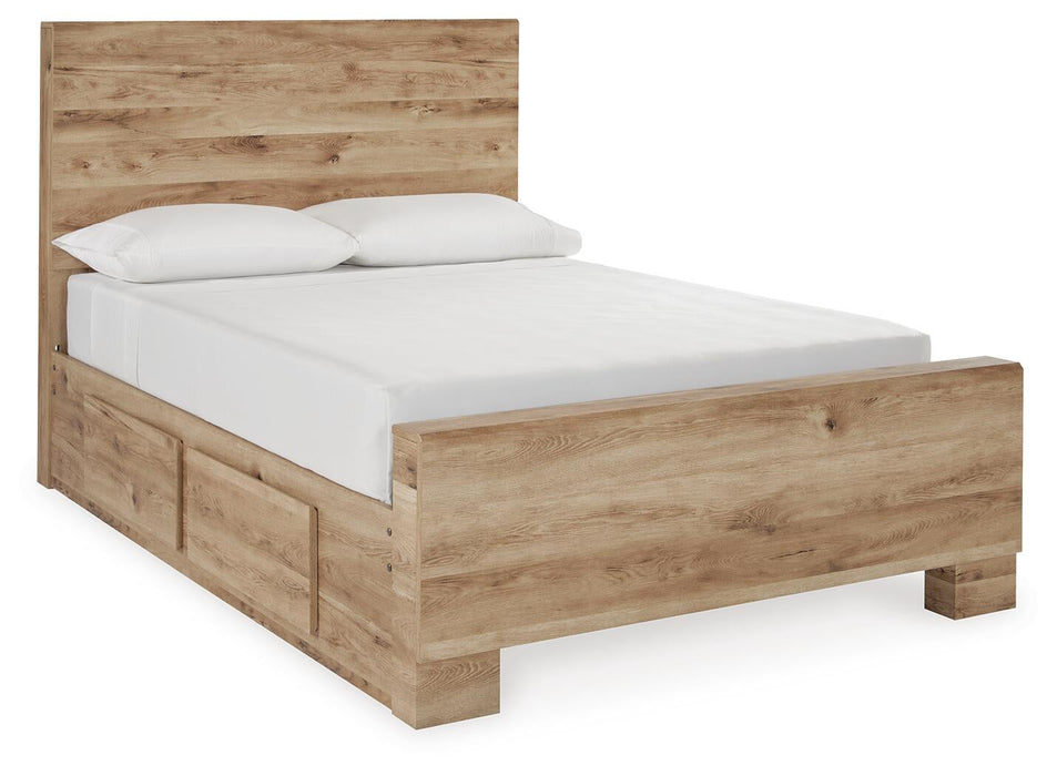 Hyanna Full Panel Bed with 1 Side Storage, Dresser, Mirror and Nightstand