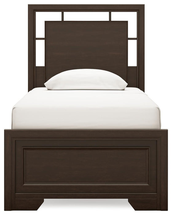Covetown Twin Panel Bed, Dresser, Mirror, Chest and Nightstand