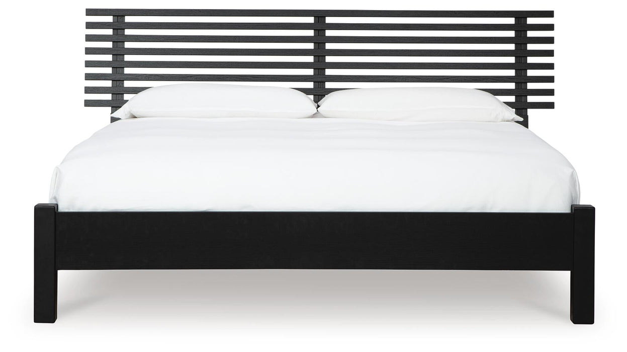 Danziar Queen Slat Panel Bed, Dresser, Mirror and Nightstand