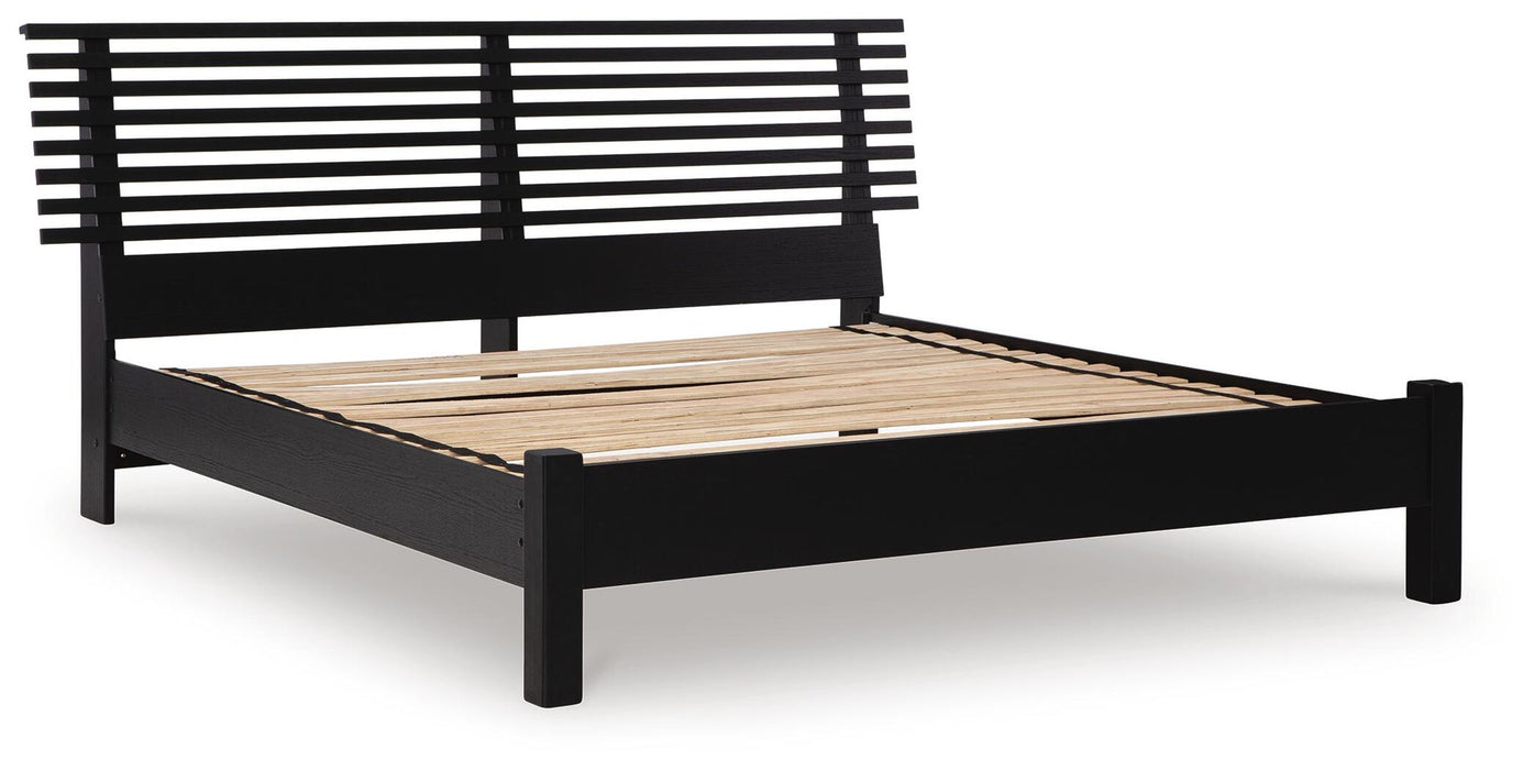 Danziar Queen Slat Panel Bed, Dresser, Mirror and Nightstand