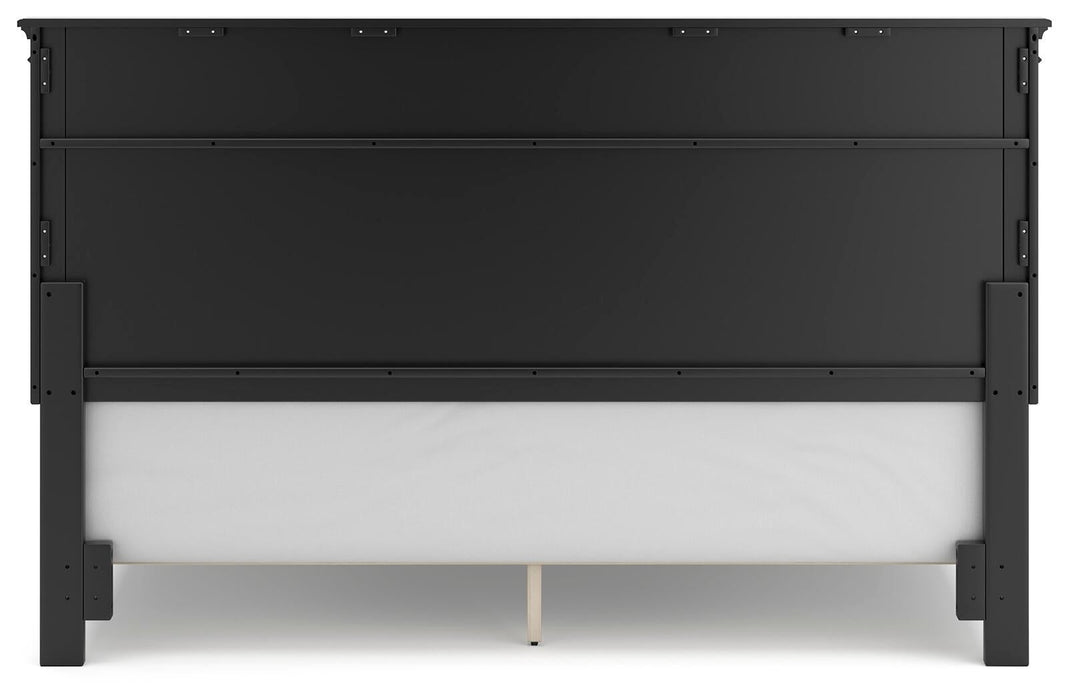 Lanolee California King Panel Bed with Mirrored Dresser, Chest and Nightstand