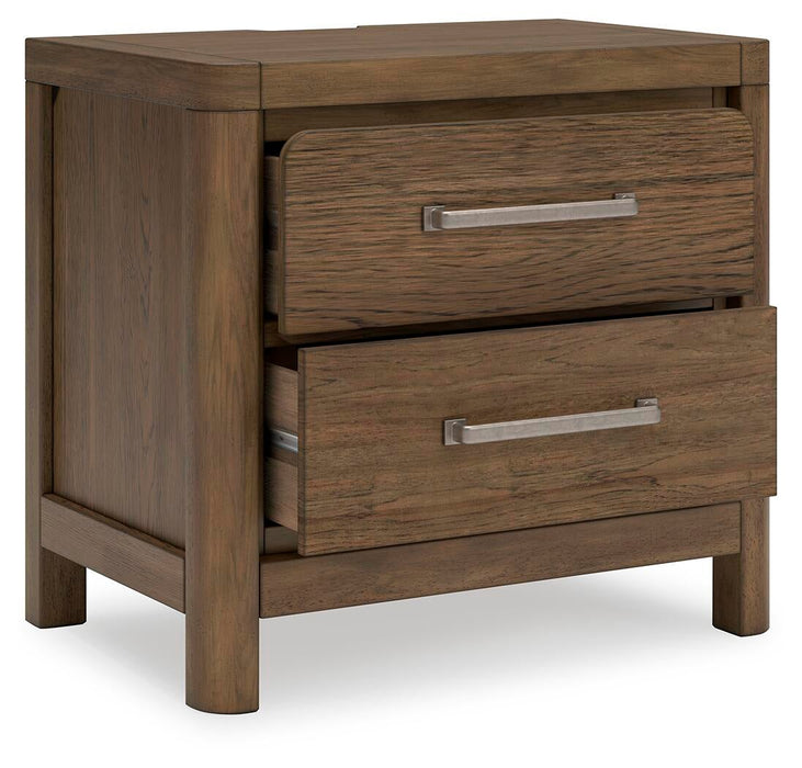 Cabalynn Queen Panel Bed with Storage with Mirrored Dresser, Chest and Nightstand