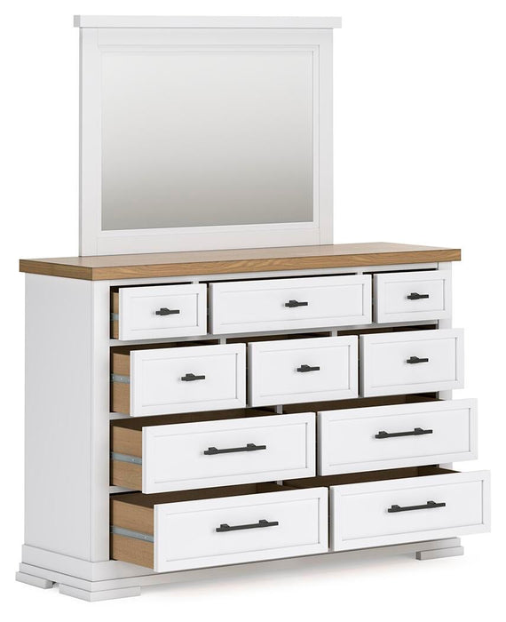 Ashbryn King Panel Storage Bed, Dresser, Mirror, Chest and Nightstand