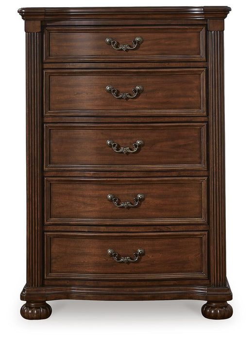 Lavinton King Poster Bed, Dresser, Mirror, Chest and Nightstand