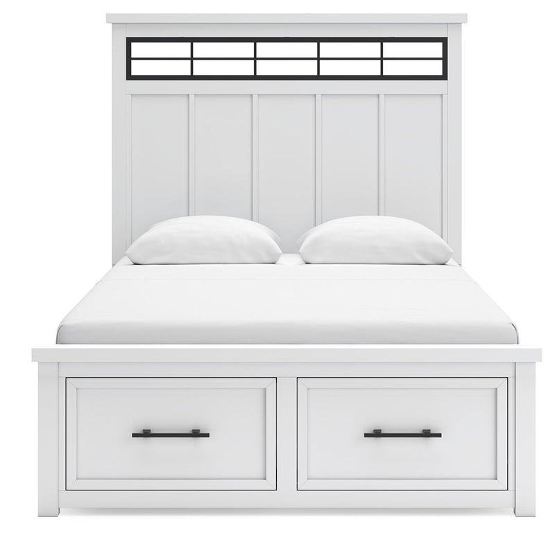 Ashbryn Queen Panel Storage Bed, Dresser and Mirror