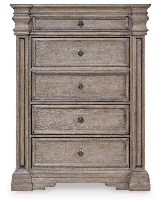 Blairhurst California King Panel Bed, Dresser, Mirror, Chest and Nightstand