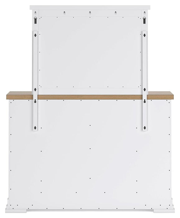 Ashbryn California King Panel Storage Bed, Dresser and Mirror