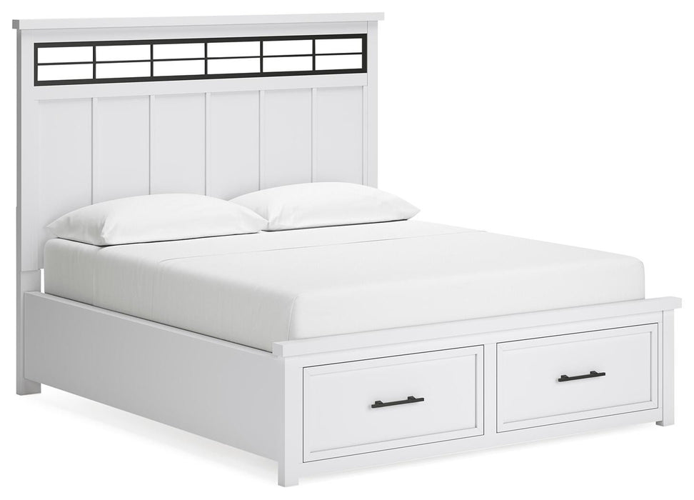 Ashbryn California King Panel Storage Bed, Dresser, Mirror, Chest and Nightstand