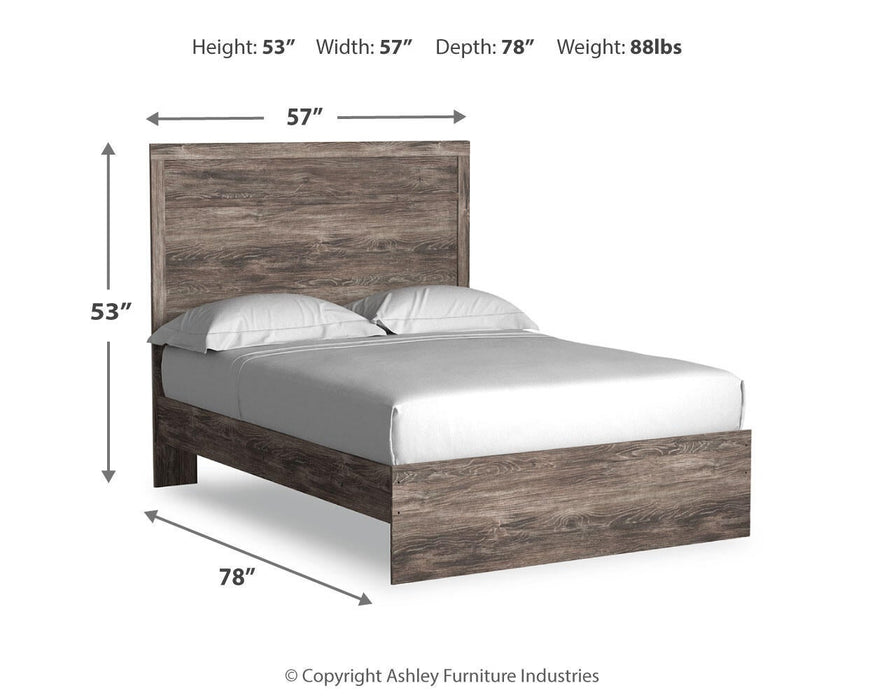 Ralinksi Full Panel Bed with Mirrored Dresser