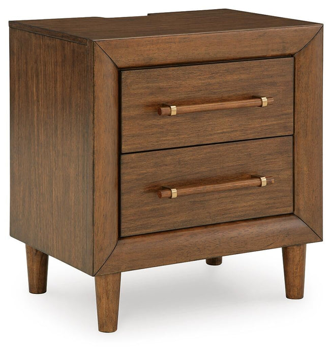 Lyncott King Upholstered Bed, Dresser, Mirror, Chest and Nightstand