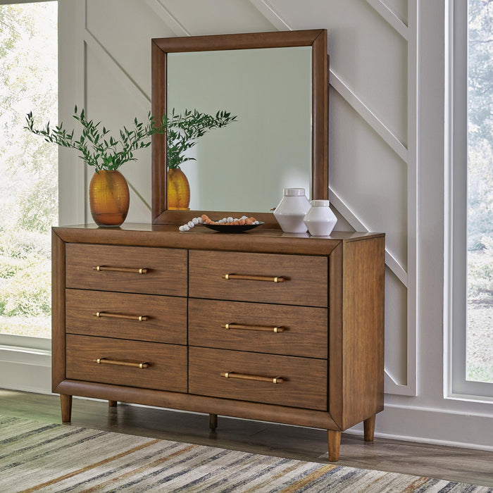 Lyncott California King Upholstered Bed, Dresser, Mirror, Chest and Nightstand