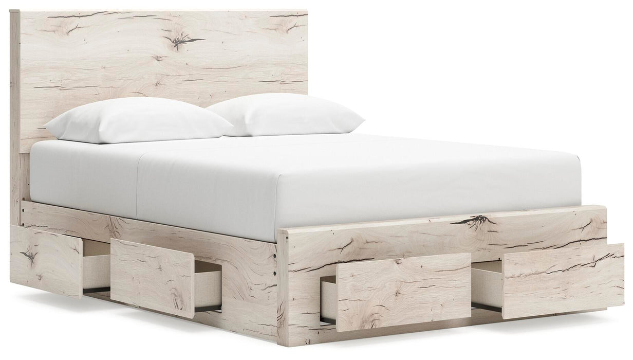 Lawroy Queen Panel Storage Bed, Dresser, Mirror and Nightstand