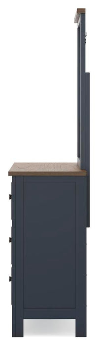 Landocken Full Panel Headboard, Dresser and Mirror