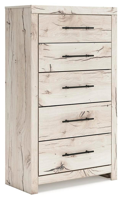Lawroy King Panel Storage Bed, Dresser, Mirror, Chest and Nightstand