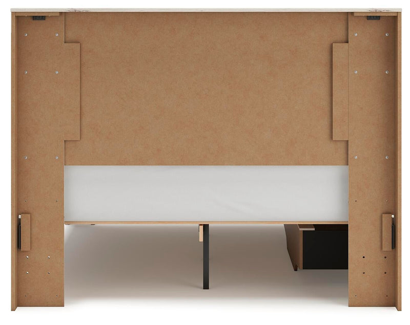 Lawroy Queen Panel Bed with Storage, Dresser, Mirror and Nightstand